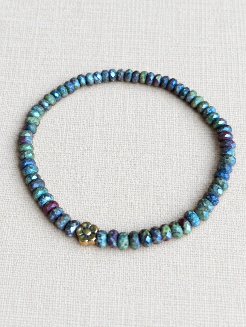 Dragon Blood Jasper Beaded Stretch Bracelet | Handmade